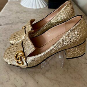 GUCCI Galassia Platino Marmont Loafers